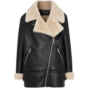 Whistles Black Faux Fur Aviator